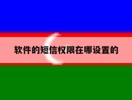 软件的短信权限在哪设置的
