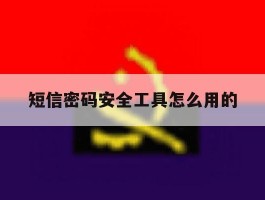 短信密码安全工具怎么用的