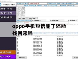 oppo手机短信删了还能找回来吗