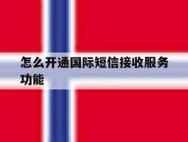 怎么开通国际短信接收服务功能