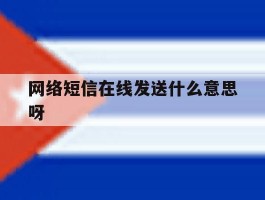 网络短信在线发送什么意思呀