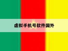 虚拟手机号软件国外