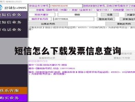 短信怎么下载发票信息查询