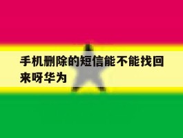 手机删除的短信能不能找回来呀华为