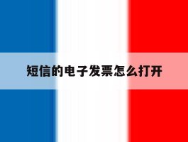 短信的电子发票怎么打开
