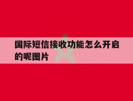 关于国际短信接收功能怎么开启的呢图片的信息