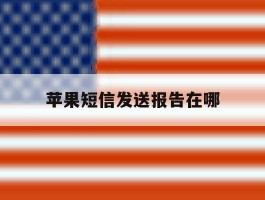苹果短信发送报告在哪