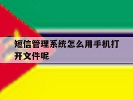 短信管理系统怎么用手机打开文件呢
