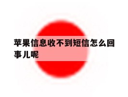 苹果信息收不到短信怎么回事儿呢