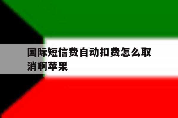 国际短信费自动扣费怎么取消啊苹果 国际短信费自动扣费怎么取消啊苹果