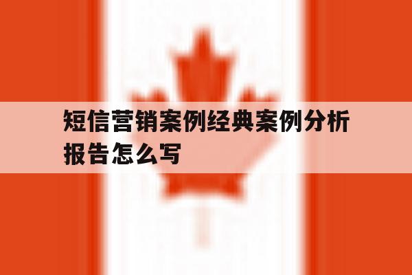 短信营销案例经典案例分析报告怎么写 短信营销案例经典案例分析报告怎么写