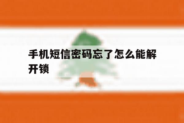 手机短信密码忘了怎么能解开锁 手机短信密码忘了怎么能解开锁