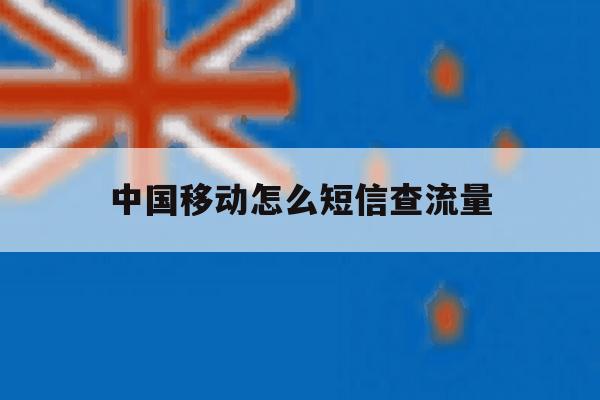 中国移动怎么短信查流量 中国移动怎么短信查流量