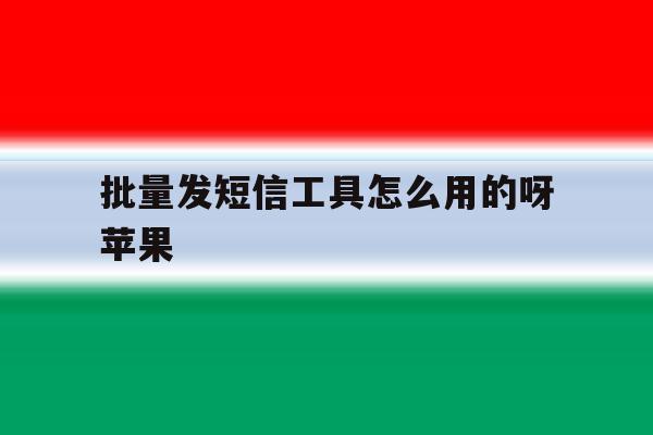 批量发短信工具怎么用的呀苹果 批量发短信工具怎么用的呀苹果