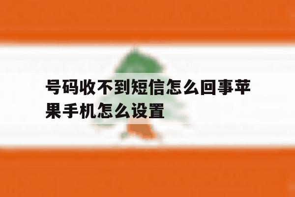 号码收不到短信怎么回事苹果手机怎么设置 号码收不到短信怎么回事苹果手机怎么设置