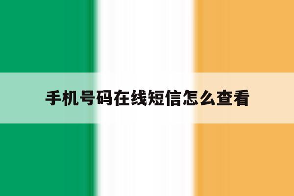 手机号码在线短信怎么查看 手机号码在线短信怎么查看