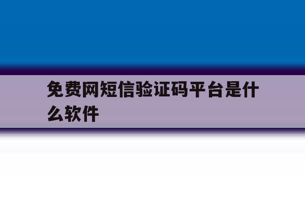 免费网短信验证码平台是什么软件 免费网短信验证码平台是什么软件