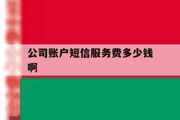 公司账户短信服务费多少钱啊 公司账户短信服务费多少钱啊
