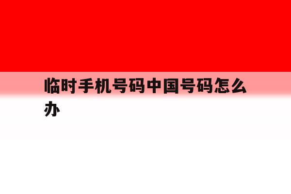 临时手机号码中国号码怎么办 临时手机号码中国号码怎么办