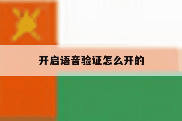开启语音验证怎么开的 开启语音验证怎么开的